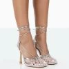 Longshot Silver Metallic Wrap Around Mesh Heels 1 Longshot Silver Metallic Wrap Around Mesh Heels -Chic Footwear Shop 771A1149