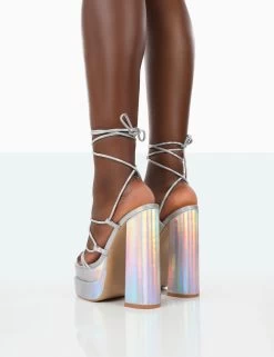 Glow Girl Silver Holographic PU Lace Up Platform High Heels 8 Glow Girl Silver Holographic PU Lace Up Platform High Heels -Chic Footwear Shop 771A1383 480fe60f b3d9 43a9 9424 ea69924ea94f