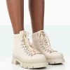 Hike There Bone Pu Lace Up Chunky Sole Winter Boots -Chic Footwear Shop 771A1544