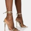 LOOK BACK WIDE FIT GOLD METALLIC POINTED TOE LACE UP STILETTO HEELS 1 LOOK BACK WIDE FIT GOLD METALLIC POINTED TOE LACE UP STILETTO HEELS -Chic Footwear Shop 771A1595