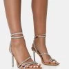 Clueless Nude Strappy Square Toe Diamante Heels -Chic Footwear Shop 771A1625copy