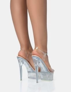 Maxine Nude Perspex Barely There Round Toe Platform Stiletto Heels 9 Maxine Nude Perspex Barely There Round Toe Platform Stiletto Heels -Chic Footwear Shop 771A1640