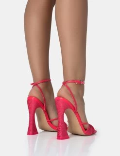 Opulence Hot Pink PU Diamante Strappy Square Toe Flared Block Heels 9 Opulence Hot Pink PU Diamante Strappy Square Toe Flared Block Heels -Chic Footwear Shop 771A1644