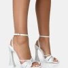 Opulence White Pu Diamante Strappy Square Toe Flared Block Heels -Chic Footwear Shop 771A1646copy