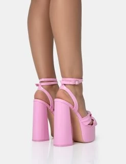 Leo Edition Wide Fit Baby Pink Patent Platform High Heels 9 Leo Edition Wide Fit Baby Pink Patent Platform High Heels -Chic Footwear Shop 771A1667