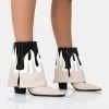 Jackson Black & Nude Flame Fold Over Pointed Toe Western Ankle Boots -Chic Footwear Shop 771A1926copy