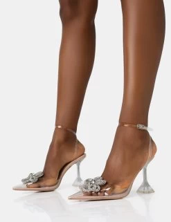 Vibez Nude Patent Diamante Flower Broach Strappy Perspex Cake Stand Pointed Toe Heels 8 Vibez Nude Patent Diamante Flower Broach Strappy Perspex Cake Stand Pointed Toe Heels -Chic Footwear Shop 771A2038