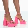 Amerie Pink Patent Chunky Square Toe Platform Block Heels -Chic Footwear Shop 771A2066