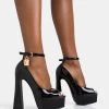 Formation Black Patent Padlock Detail Chunky Square Peep Toe Platform Heels -Chic Footwear Shop 771A2167copy