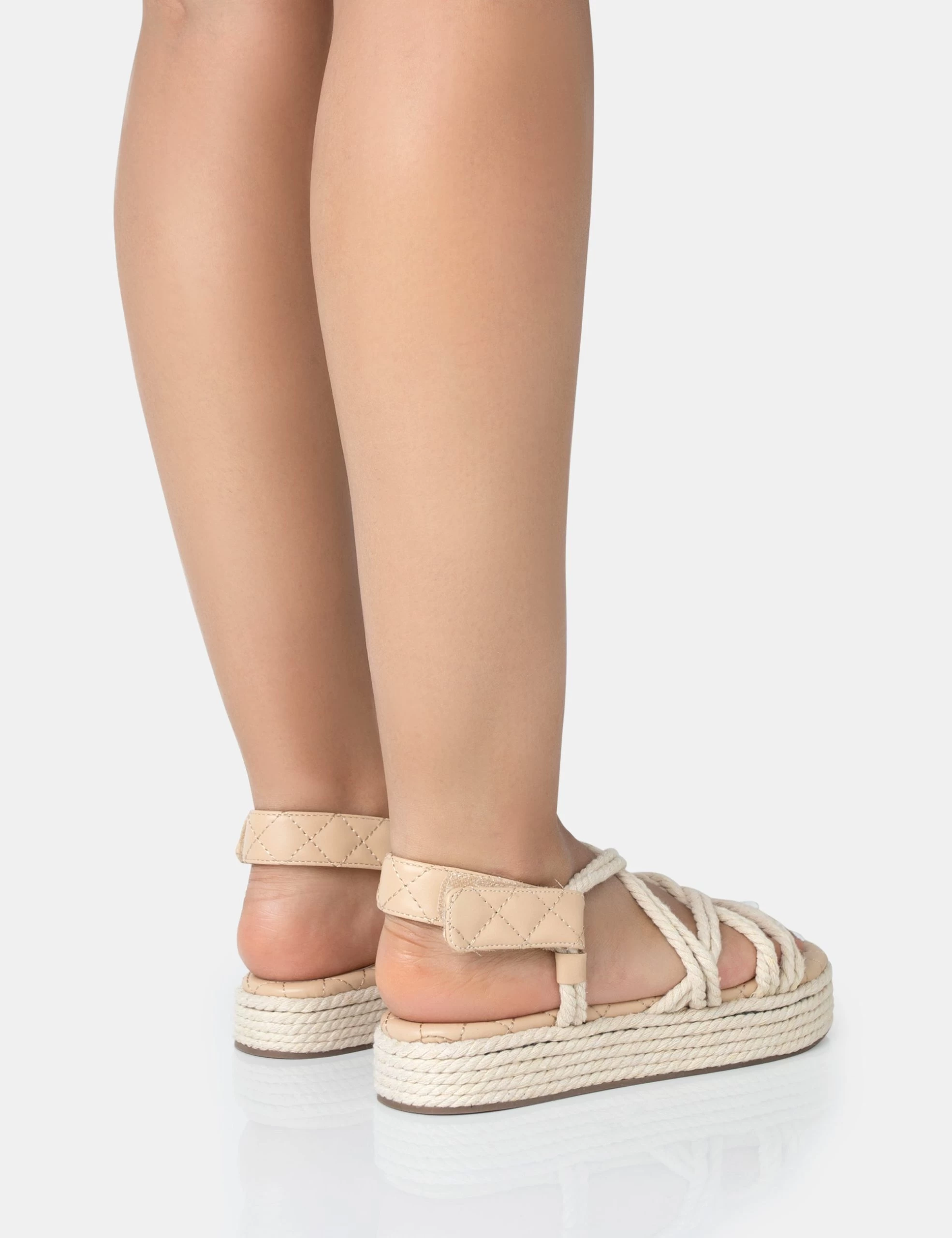 Duffy Wide Fit Ecru Rope Flat Dad Sandals 7 Duffy Wide Fit Ecru Rope Flat Dad Sandals - Image 5