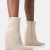 Getaway Beige Faux Suede Wedged Heeled Ankle Boot 1 Getaway Beige Faux Suede Wedged Heeled Ankle Boot -Chic Footwear Shop 771A2397 23871604 31d7 42f5 9473 4793455fbb0e
