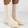 Boston Bone Pu Wide Fit Platform Calf High Chunky Sole Boots -Chic Footwear Shop 771A2405