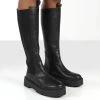 Andi Black Knee High Chunky Sole Boots 2 Andi Black Knee High Chunky Sole Boots -Chic Footwear Shop 771A2413copy