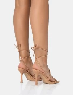 Duet Nude Knot Strappy Lace Up Square Toe Mid Heels 9 Duet Nude Knot Strappy Lace Up Square Toe Mid Heels -Chic Footwear Shop 771A2560