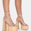 Suki Nude PU Strappy Wood Effect Platform Square Toe Block Heels -Chic Footwear Shop 771A2603