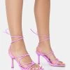 Duet Neon Purple Knot Strappy Lace Up Square Toe Mid Heels 1 Duet Neon Purple Knot Strappy Lace Up Square Toe Mid Heels -Chic Footwear Shop 771A2771