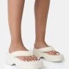 Havana Ecru Towelling Flip Flop Chunky Platform Sandals