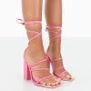 Good Energy Wide Fit Pink Strappy Block Heels 2 Good Energy Wide Fit Pink Strappy Block Heels -Chic Footwear Shop 771A3491