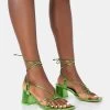 Aloha Green Metallic Lace Up Block Mid Heeled Sandals -Chic Footwear Shop 771A3541 b061be35 9599 4db4 9d7c e0f1f621e47a