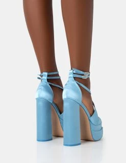 Breanna Wide Fit Baby Blue Satin Strappy Ankle Extreme Double Platform Block Heels -Chic Footwear Shop 771A4488 1f4b29a2 1b69 4a57 b4f0 4bae4f32f980