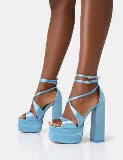 Breanna Wide Fit Baby Blue Satin Strappy Ankle Extreme Double Platform Block Heels -Chic Footwear Shop 771A4489 d2b36d02 143d 488e 8356 b9799e5f14f5