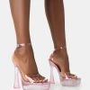 Doll Pink Metallic Perspex Strappy Ankle Platform Square Toe Flared Block Heel -Chic Footwear Shop 771A4504 1f3ebbe8 d2d2 4a25 b80a e0cfa3ab565d