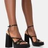 Fate Black Satin Strappy Wrap Around The Ankle Platfrom Block Heels 1 Fate Black Satin Strappy Wrap Around The Ankle Platfrom Block Heels -Chic Footwear Shop 771A4537