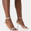 Bree White Patent Barely There Square Toe Mid Stiletto Heels 1 Bree White Patent Barely There Square Toe Mid Stiletto Heels -Chic Footwear Shop 771A4557