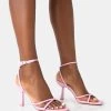 Bree Baby Pink Patent Barely There Square Toe Mid Stiletto Heels 2 Bree Baby Pink Patent Barely There Square Toe Mid Stiletto Heels -Chic Footwear Shop 771A4563