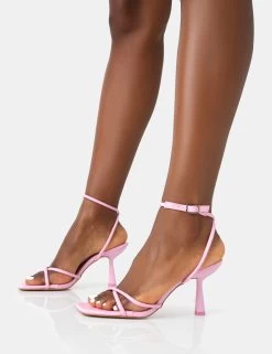 Bree Baby Pink Patent Barely There Square Toe Mid Stiletto Heels 8 Bree Baby Pink Patent Barely There Square Toe Mid Stiletto Heels -Chic Footwear Shop 771A4566