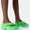 Havana Lime Towelling Flip Flop Chunky Platform Sandals