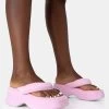 Havana Pink Towelling Flip Flop Chunky Platform Sandals 2 Havana Pink Towelling Flip Flop Chunky Platform Sandals -Chic Footwear Shop 771A4730