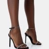 Evan Black Pu Diamante Barely There Square Toe Stiletto Heels 1 Evan Black Pu Diamante Barely There Square Toe Stiletto Heels -Chic Footwear Shop 771A4763