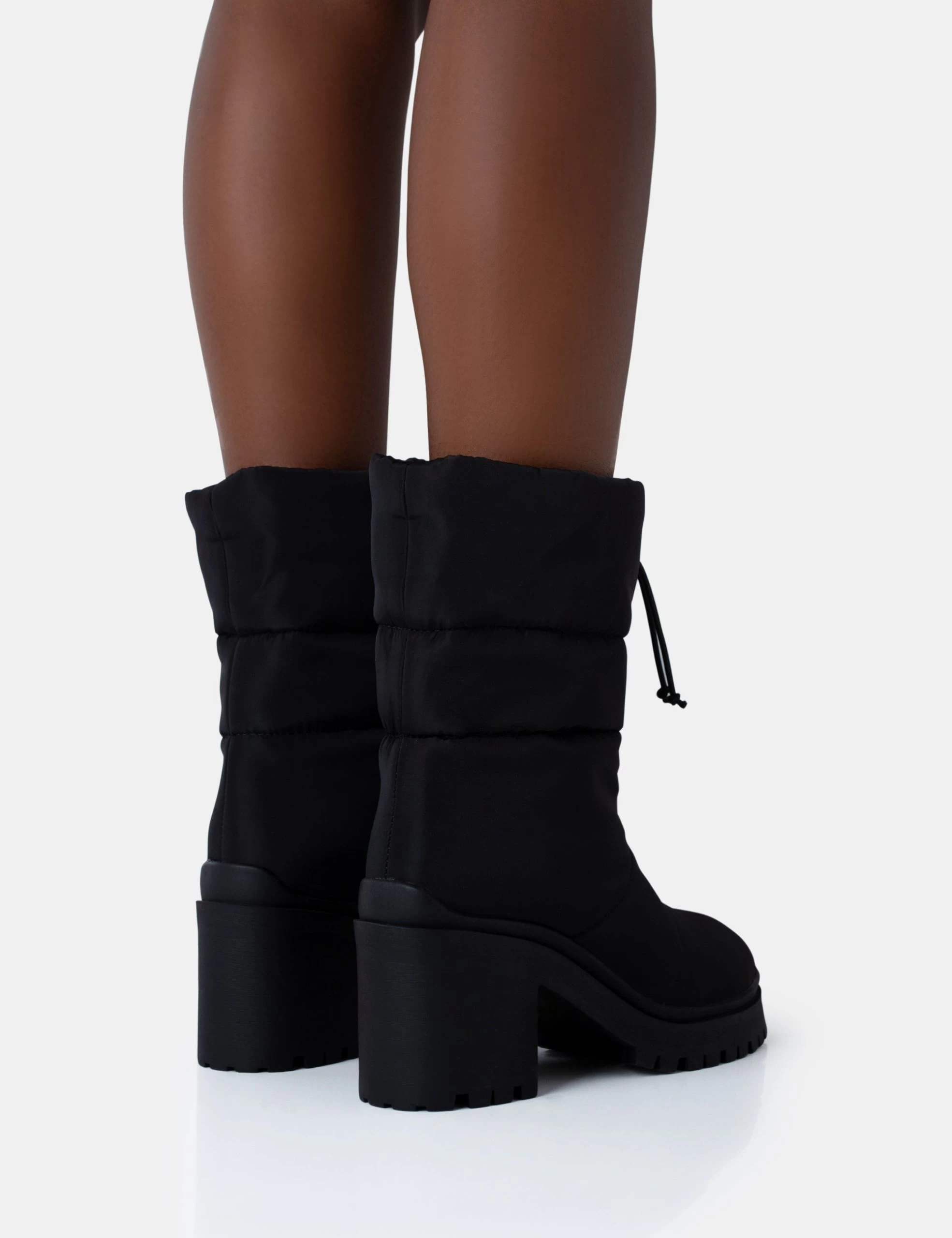 Vine Black Nylon Padded Toggle Ankle Boots 6 Vine Black Nylon Padded Toggle Ankle Boots - Image 4