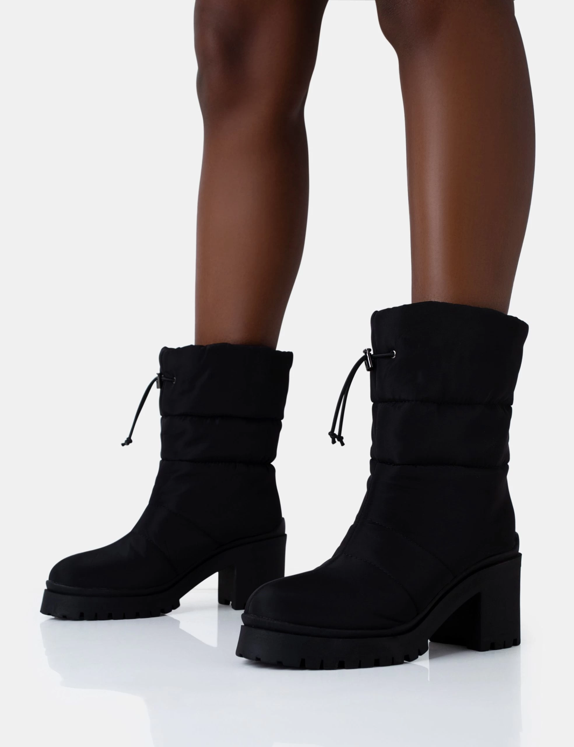 Vine Black Nylon Padded Toggle Ankle Boots 5 Vine Black Nylon Padded Toggle Ankle Boots - Image 3