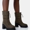 Vine Khaki Nylon Padded Toggle Ankle Boots 1 Vine Khaki Nylon Padded Toggle Ankle Boots -Chic Footwear Shop 771A4799