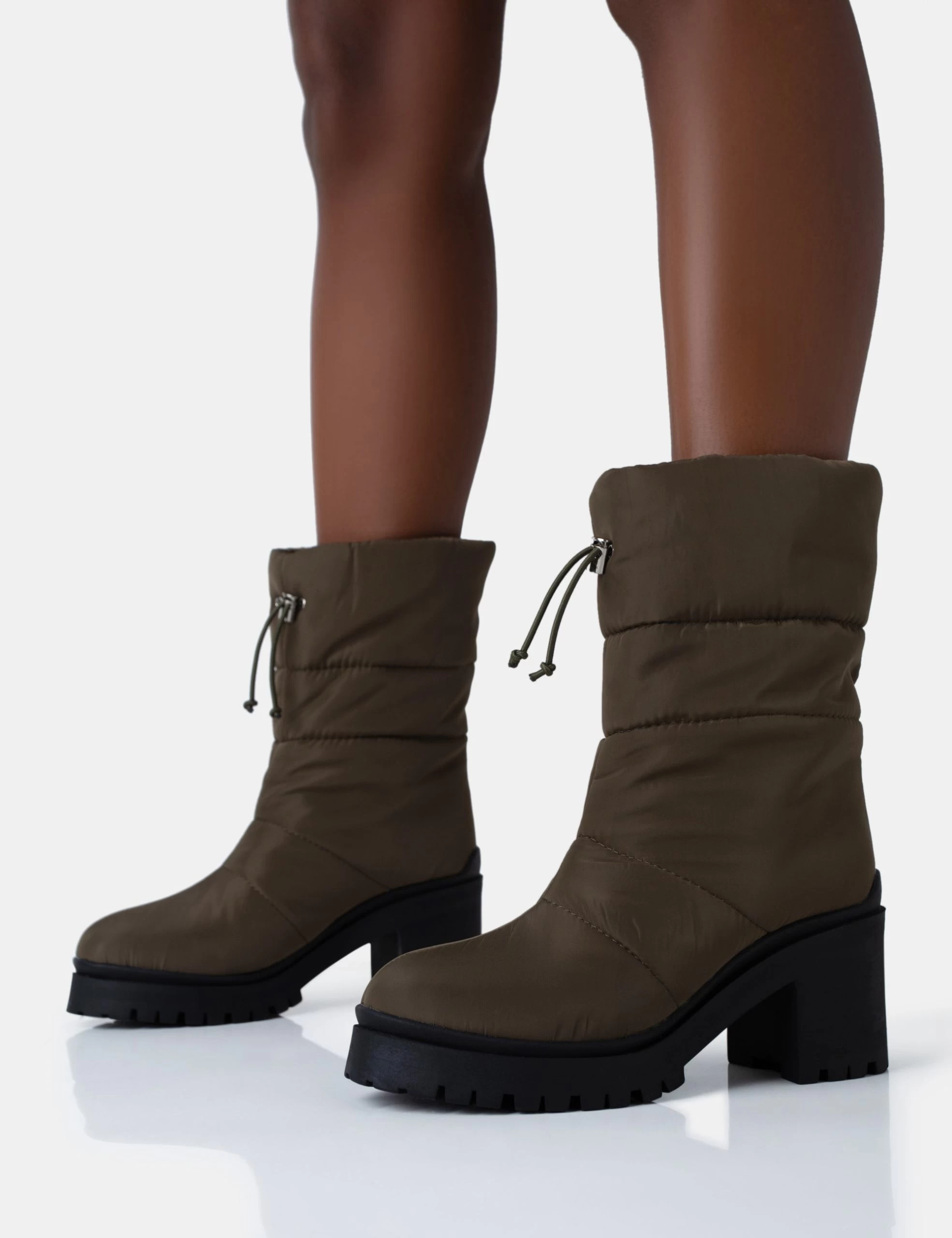 Vine Khaki Nylon Padded Toggle Ankle Boots 5 Vine Khaki Nylon Padded Toggle Ankle Boots - Image 3