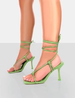 Harriet Green PU Square Toe Lace Up Heels 8 Harriet Green PU Square Toe Lace Up Heels -Chic Footwear Shop 771A4976