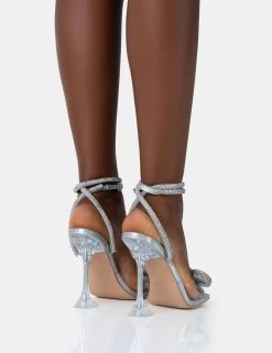 Glimmer Silver Holographic Perspex Wrap Around Diamante Bow Square Toe Heels -Chic Footwear Shop 771A4976 4bb62ba8 9608 4a1f a35a 539226c96eea