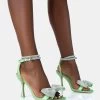 Candy Lime Satin Diamante Bow Square Toe Stiletto Mid Heels 2 Candy Lime Satin Diamante Bow Square Toe Stiletto Mid Heels -Chic Footwear Shop 771A4984