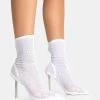 VIP White Diamante Holographic Detailed Mesh Pointed Toe Stiletto Sock Boot Heels 1 VIP White Diamante Holographic Detailed Mesh Pointed Toe Stiletto Sock Boot Heels -Chic Footwear Shop 771A5278