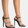 Evia Black Satin Pearl Barely There Square Toe Stiletto Heels 1 Evia Black Satin Pearl Barely There Square Toe Stiletto Heels -Chic Footwear Shop 771A5301copy