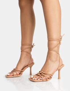 Keri Wide Fit Nude Pu Strappy Lace Up Mid Heels -Chic Footwear Shop 771A5396 35ef33e6 a50f 461f bf4a aefd75b6883d