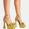 Dreamer Olive Green Satin Extreme Bow Ankle Strap Platform Square Toe Flared Stiletto Heels 1 Dreamer Olive Green Satin Extreme Bow Ankle Strap Platform Square Toe Flared Stiletto Heels -Chic Footwear Shop 771A5435 6e1b97d8 32fd 495b 9985 7b8229f6d925