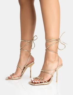 Holly Gold Metallic Strappy Tie Up Square Toe Stiletto Heels 8 Holly Gold Metallic Strappy Tie Up Square Toe Stiletto Heels -Chic Footwear Shop 771A5440 90e945b6 cae3 46a7 a2fb dfbf06fcefc6