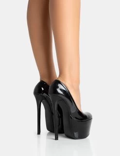 Stargaze Black Patent Extreme Court Stiletto Heels 9 Stargaze Black Patent Extreme Court Stiletto Heels -Chic Footwear Shop 771A5467