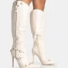 Worthy Ecru Croc Studded Zip Detail Pointed Toe Stiletto Knee High Boots 1 Worthy Ecru Croc Studded Zip Detail Pointed Toe Stiletto Knee High Boots -Chic Footwear Shop 771A5476
