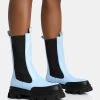 Kira Blue PU Chunky Sole Chelsea Ankle Boots 1 Kira Blue PU Chunky Sole Chelsea Ankle Boots -Chic Footwear Shop 771A5630