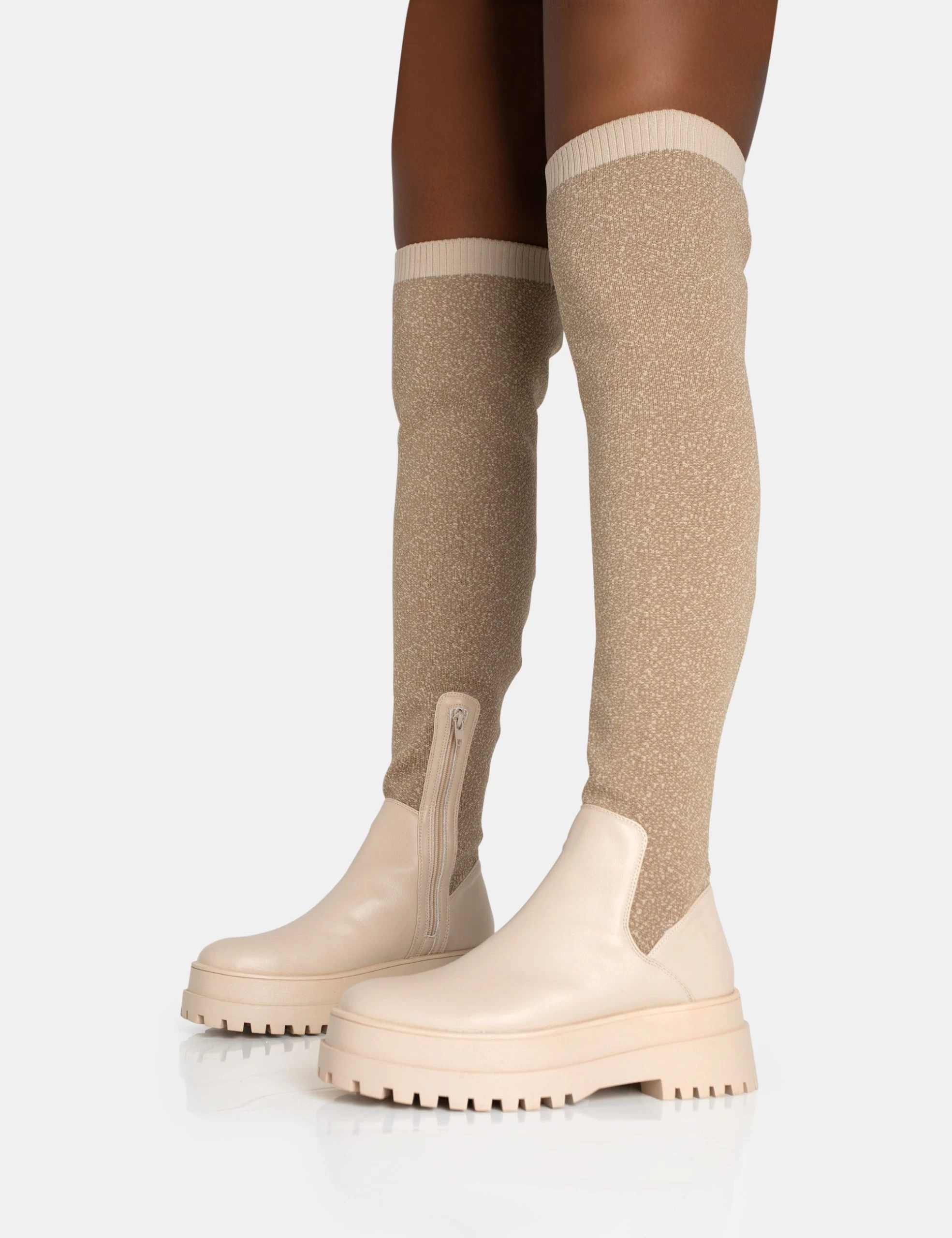 Happier Nude Boucle Knit Over The Knee Boots 5 Happier Nude Boucle Knit Over The Knee Boots - Image 3