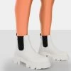 By Midnight White Pu Platform Chunky Sole Chelsea Boots 2 By Midnight White Pu Platform Chunky Sole Chelsea Boots -Chic Footwear Shop 771A6374copy